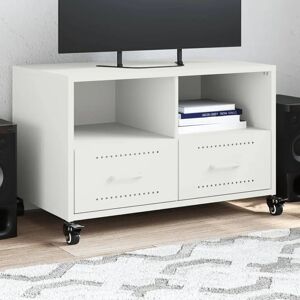vidaXL 846703 White Steel TV Cabinet - TV Stand & Media Unit vidaXL 846703 White Steel TV Cabinet - TV Stand & Media Unit