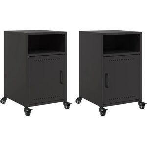 vidaXL Noptiere - 2 bucăți negre - 36x39x59 cm vidaXL Noptiere - 2 bucăți negre - 36x39x59 cm