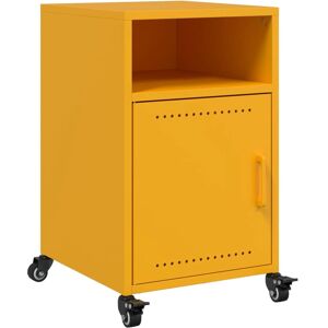 vidaXL Noptieră - Galben muştar Oțel - 36x39x59 cm - Noptieră vidaXL Noptieră - Galben muştar Oțel - 36x39x59 cm - Noptieră