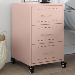 vidaXL Bedside Cabinet Pink 36x39x59 cm Steel - Bedside Cabinet vidaXL Bedside Cabinet Pink 36x39x59 cm Steel - Bedside Cabinet