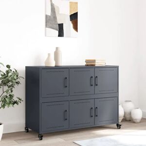 vidaXL 100.5x39x72 cm Anthracite Steel Sideboard - Sideboard vidaXL 100.5x39x72 cm Anthracite Steel Sideboard - Sideboard