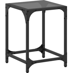 vidaXL 30 x 30 x 40 cm Black Coffee Table with Glass Top vidaXL 30 x 30 x 40 cm Black Coffee Table with Glass Top