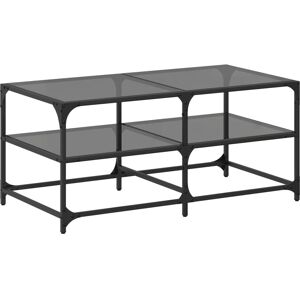 vidaXL Black Glass Top Coffee Table - Coffee Table vidaXL Black Glass Top Coffee Table - Coffee Table