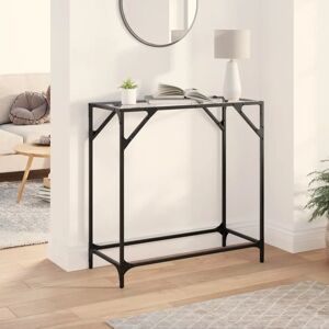 vidaXL Console Table with Glass Top - 80x35x81 cm - Steel vidaXL Console Table with Glass Top - 80x35x81 cm - Steel