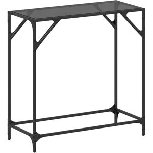 vidaXL Black Glass Top Console Table - Console Table vidaXL Black Glass Top Console Table - Console Table