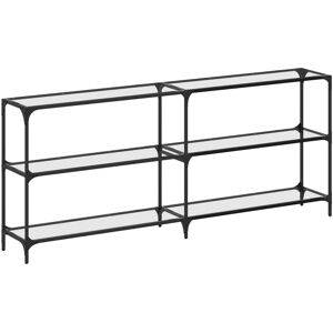 vidaXL Console Table with Transparent Glass - 194.5x30x81 cm Steel vidaXL Console Table with Transparent Glass - 194.5x30x81 cm Steel
