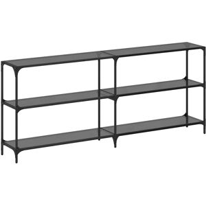 vidaXL Black Glass Top Console Table - Console Table vidaXL Black Glass Top Console Table - Console Table