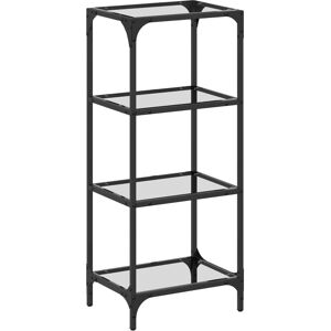 vidaXL Shelf with Glass Shelves Transparent 40x30x95 cm Steel - Shelf vidaXL Shelf with Glass Shelves Transparent 40x30x95 cm Steel - Shelf