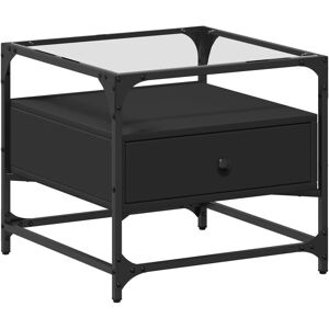 vidaXL Couchtisch mit Glastop schwarz - Beistelltisch vidaXL Couchtisch mit Glastop schwarz - Beistelltisch