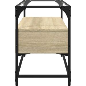 vidaXL TV Cabinet Sonoma Oak Glass Top 80x35x51 cm - TV cabinet vidaXL TV Cabinet Sonoma Oak Glass Top 80x35x51 cm - TV cabinet