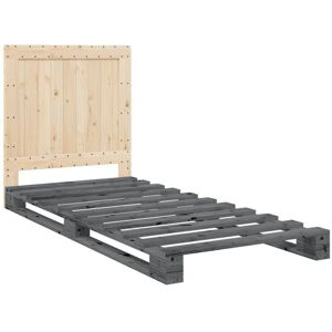 VIDAXL Gray Pine Wood Bed Frame 90x200cm VIDAXL Gray Pine Wood Bed Frame 90x200cm
