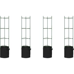 vidaXL 154 cm/ 4 pcs Tomato Cages with Plant Bags - Garden Climbing Support vidaXL 154 cm/ 4 pcs Tomato Cages with Plant Bags - Garden Climbing Support