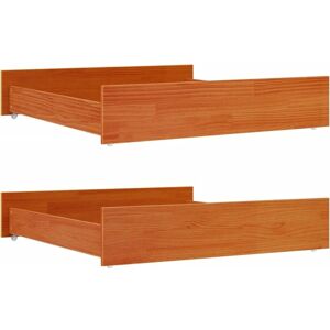 vidaXL Bed Drawers 2 pcs Wax Brown Solid Wood Pine - Bed Drawers vidaXL Bed Drawers 2 pcs Wax Brown Solid Wood Pine - Bed Drawers
