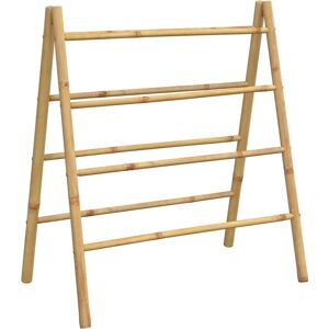 vidaXL Double Bamboo Towel Ladder - 4 Rungs, 90x50x100 cm - Bathroom Storage vidaXL Double Bamboo Towel Ladder - 4 Rungs, 90x50x100 cm - Bathroom Storage