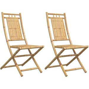 vidaXL Outdoor Stuhl - 2 Stück Bambus Klappstühle vidaXL Outdoor Stuhl - 2 Stück Bambus Klappstühle