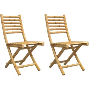 vidaXL Bamboo Folding Garden Chairs 2 pcs - Garden Chairs vidaXL Bamboo Folding Garden Chairs 2 pcs - Garden Chairs