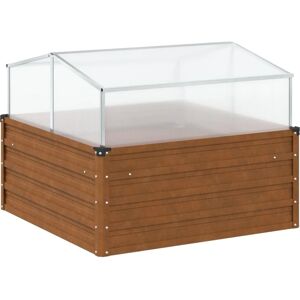 vidaXL Garden Planter with Green House Weathering Steel - Garden Planter vidaXL Garden Planter with Green House Weathering Steel - Garden Planter