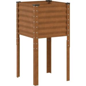 vidaXL Garden Planter 45x45x88 cm Weatherproof Steel Brown vidaXL Garden Planter 45x45x88 cm Weatherproof Steel Brown