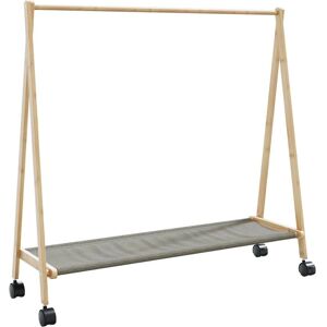 vidaXL Kleiderständer mit Ablagen und Rollen - Bambus, 106x34x106,5 cm vidaXL Kleiderständer mit Ablagen und Rollen - Bambus, 106x34x106,5 cm