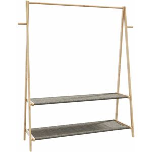 vidaXL Clothes Rack with Shelves - 132 cm - Brown - Clothes Rack vidaXL Clothes Rack with Shelves - 132 cm - Brown - Clothes Rack