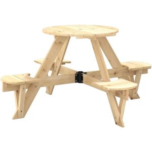 vidaXL Outdoor Table - Suitable for 4 Kids with Umbrella Hole - Natural Wood vidaXL Outdoor Table - Suitable for 4 Kids with Umbrella Hole - Natural Wood
