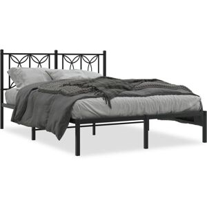 vidaXL Bettgestell - 140x190 cm - Schwarz - Stahl - Mit Kopfteil vidaXL Bettgestell - 140x190 cm - Schwarz - Stahl - Mit Kopfteil