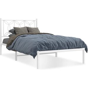 vidaXL Bettgestell - Weiß 107x203cm mit Kopfteil vidaXL Bettgestell - Weiß 107x203cm mit Kopfteil