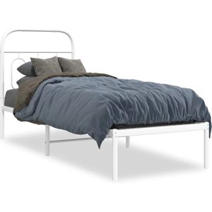 vidaXL Bed Frame - 75x190 cm - White - Steel - Classic Design vidaXL Bed Frame - 75x190 cm - White - Steel - Classic Design