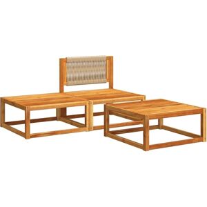 vidaXL Gartensofa-Set - Akazienholz - Creme vidaXL Gartensofa-Set - Akazienholz - Creme