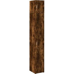 vidaXL Smoked Oak Slim Storage Cabinet Highboard - Storage Cabinet vidaXL Smoked Oak Slim Storage Cabinet Highboard - Storage Cabinet