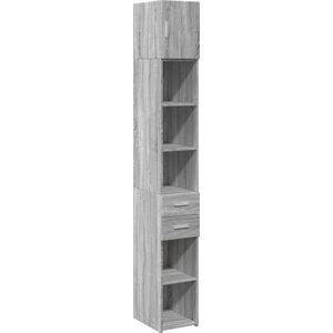 vidaXL Concrete Grey Slim Storage Cabinet - Storage Cabinet vidaXL Concrete Grey Slim Storage Cabinet - Storage Cabinet