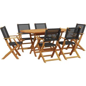 VidaXL 3281706 Gartenmöbel-Set - Akazie & Rattan - Klappbar - 7 Stück VidaXL 3281706 Gartenmöbel-Set - Akazie & Rattan - Klappbar - 7 Stück