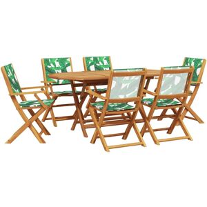 VIDAXL Gartentisch-Set - Holz & Stoff - 7 Teile VIDAXL Gartentisch-Set - Holz & Stoff - 7 Teile