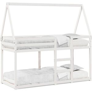 vidaXL Hvidt børneseng med tag - Pladsbesparende, Sikker, Nem adgang vidaXL Hvidt børneseng med tag - Pladsbesparende, Sikker, Nem adgang