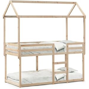 VidaXL Trestegseng av furu med tak - Trygg plass for barn VidaXL Trestegseng av furu med tak - Trygg plass for barn