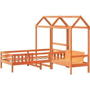 vidaXL Kids Bed Brown Wood - Modern Pine Frame Set vidaXL Kids Bed Brown Wood - Modern Pine Frame Set