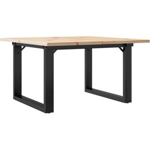 vidaXL Coffee Table O-Frame 60x60x40 cm Solid Wood Pine and Cast Iron - Coffee Table vidaXL Coffee Table O-Frame 60x60x40 cm Solid Wood Pine and Cast Iron - Coffee Table