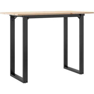 vidaXL O-Frame Dining Table - Solid Pine & Cast Iron - 100x50x75 cm vidaXL O-Frame Dining Table - Solid Pine & Cast Iron - 100x50x75 cm