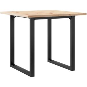 vidaXL Dining Table O-Frame 80x80x75.5 cm Solid Wood Pine and Cast Iron - Dining Table vidaXL Dining Table O-Frame 80x80x75.5 cm Solid Wood Pine and Cast Iron - Dining Table