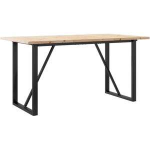 vidaXL Dining Table O-Frame Solid Wood Pine and Steel - Dining Table vidaXL Dining Table O-Frame Solid Wood Pine and Steel - Dining Table