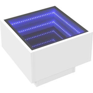 vidaXL White LED Infinity Mirror Side Table 40x40x30cm vidaXL White LED Infinity Mirror Side Table 40x40x30cm
