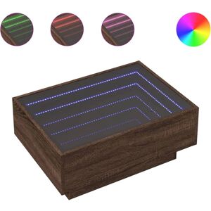 vidaXL Brown Oak LED Side Table - 70x50x30 cm - Product Type: Side Table vidaXL Brown Oak LED Side Table - 70x50x30 cm - Product Type: Side Table