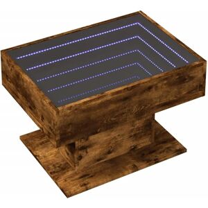 vidaXL Smoked Oak Coffee Table with LED - 70x50x45 cm vidaXL Smoked Oak Coffee Table with LED - 70x50x45 cm