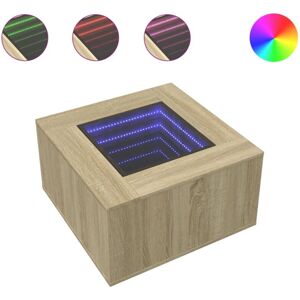 vidaXL Sonoma Oak LED Coffee Table 60x60x40 cm vidaXL Sonoma Oak LED Coffee Table 60x60x40 cm