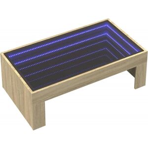vidaXL Sonoma Oak 70x50x30 cm LED Coffee Table vidaXL Sonoma Oak 70x50x30 cm LED Coffee Table