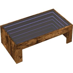 vidaXL Smoked Oak LED Infinity Coffee Table - 90x50x30 cm vidaXL Smoked Oak LED Infinity Coffee Table - 90x50x30 cm