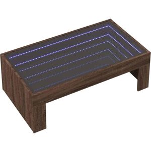 vidaXL Brown Oak Coffee Table with Infinity LED - Coffee Table vidaXL Brown Oak Coffee Table with Infinity LED - Coffee Table