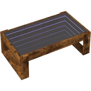 vidaXL Smoked Oak LED Coffee Table - Coffee Table vidaXL Smoked Oak LED Coffee Table - Coffee Table