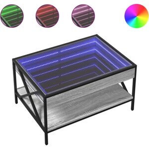 vidaXL Grey Sonoma Coffee Table with Infinity LED - Coffee Table vidaXL Grey Sonoma Coffee Table with Infinity LED - Coffee Table