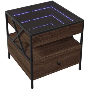 vidaXL Mesa de centro con Infinity LED marrón roble vidaXL Mesa de centro con Infinity LED marrón roble